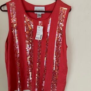 Women’s Orange Sleeveless Top by Jon Lawrence, NWT B4